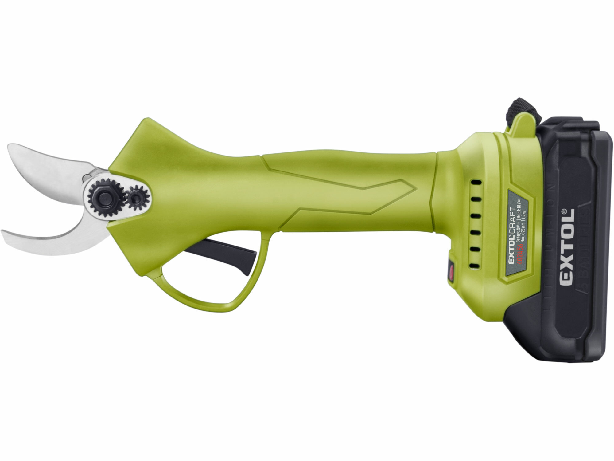 EXTOL CRAFT 402456 Aku nožnice na konáre 20V, 1x 2Ah Li-ion, bezuhlíkový motor, max. 25mm