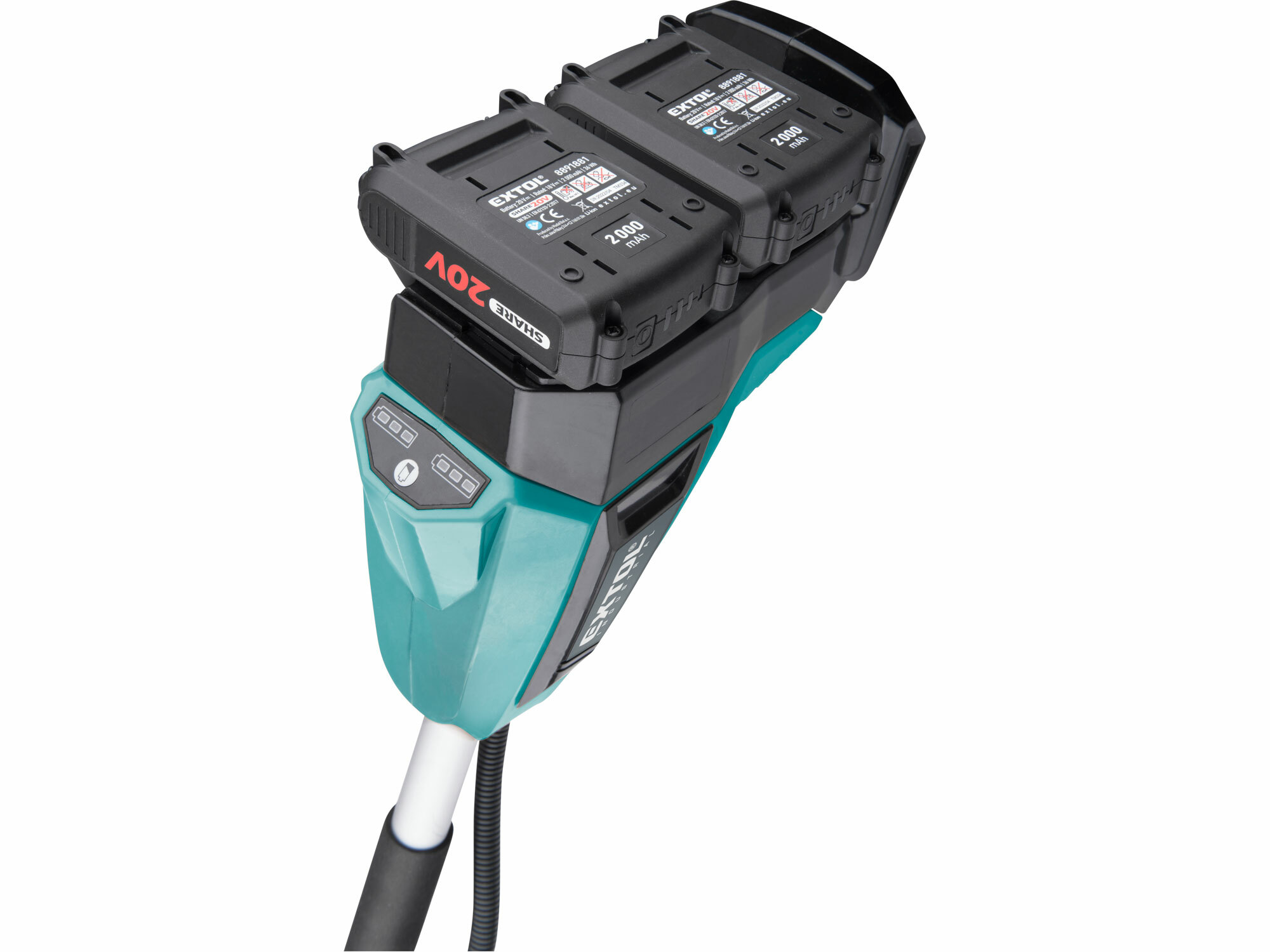 EXTOL INDUSTRIAL 8791900 Kosačka strunová aku Share20V, 2x 2Ah Li-ion, 42cm, bezuhlíkový motor