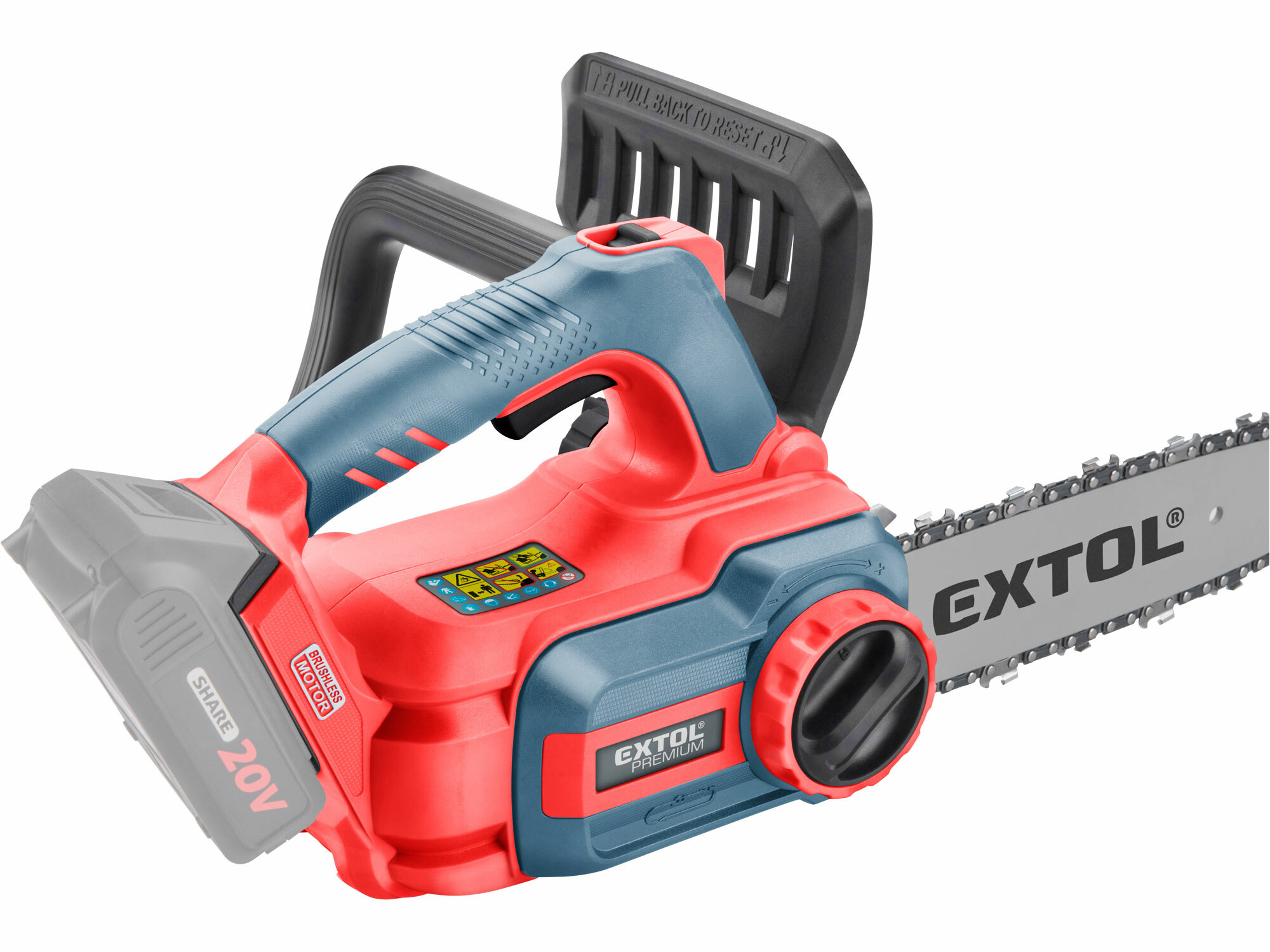 EXTOL PREMIUM 8891921 Píla reťazová aku Share20V, bez aku, čepeľ 300mm
