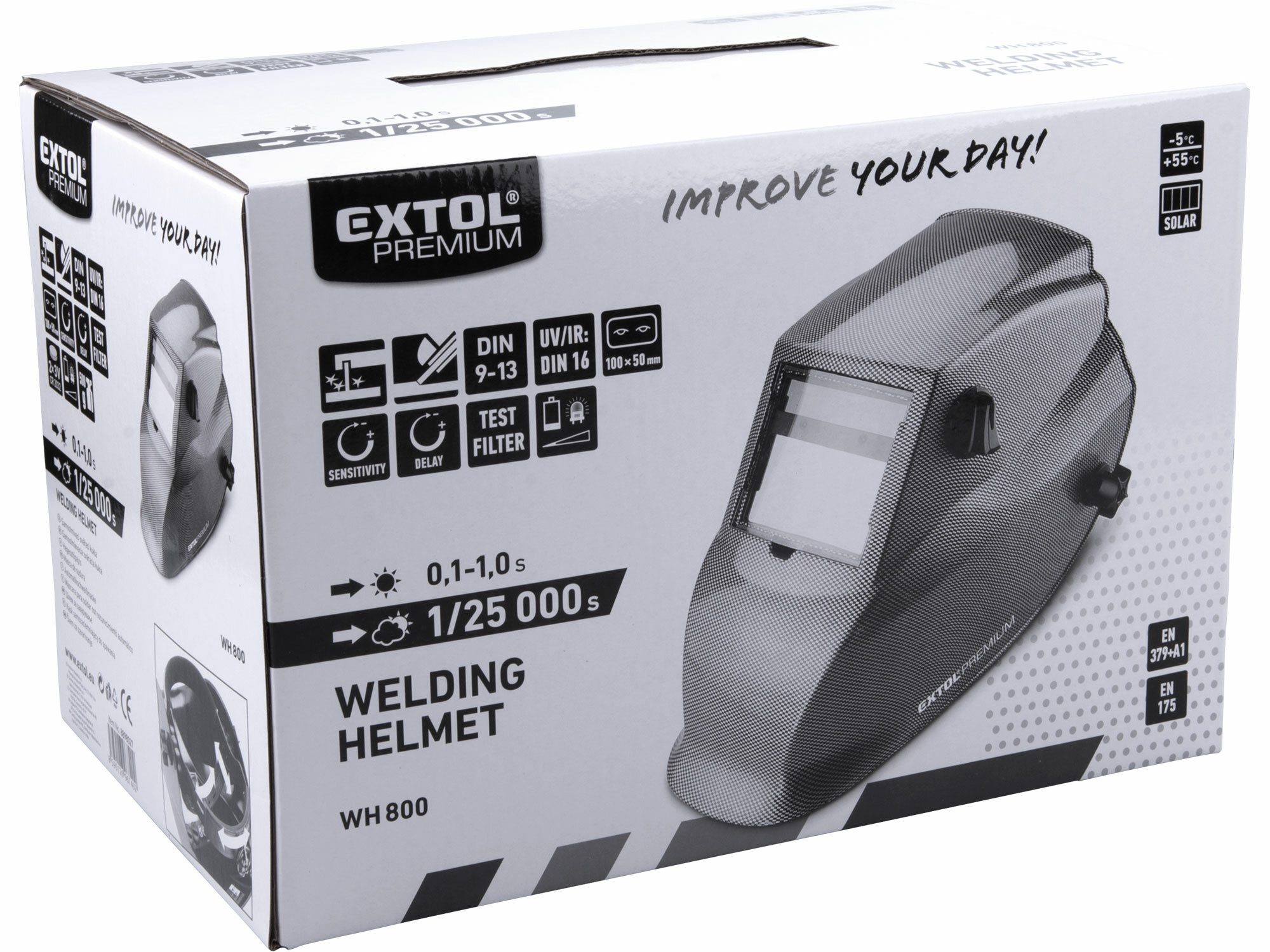 EXTOL PREMIUM 8898027 Kukla zváračská samostmievacia, DIN 9-13, vzor karbon
