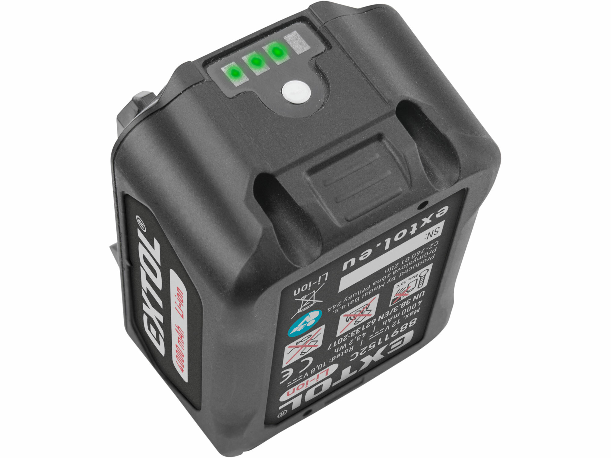EXTOL PREMIUM 8891152C Akumulátor, 12V/4Ah Li-ion, pre 8891152