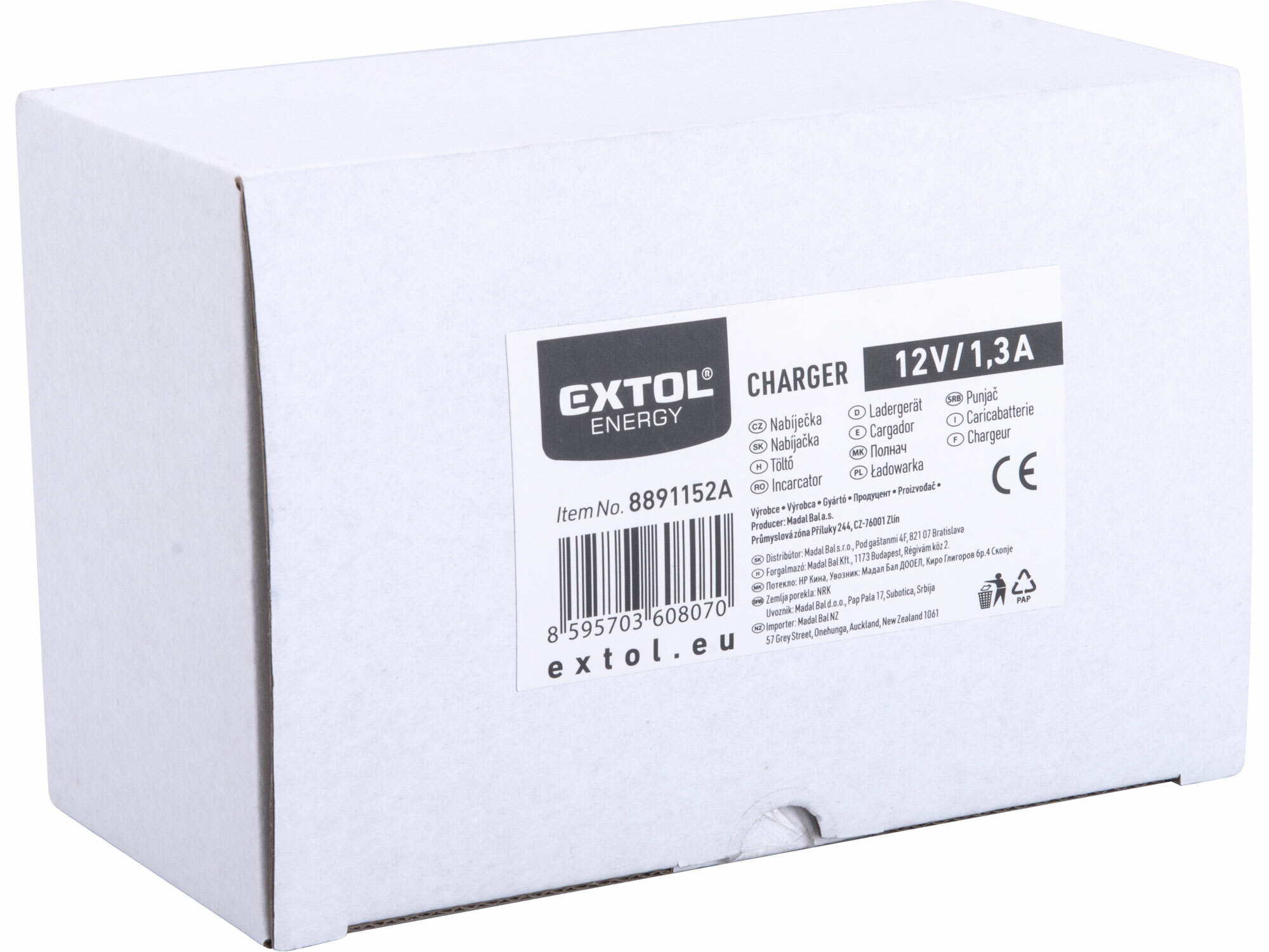 EXTOL PREMIUM 8891152A Nabíjačka akumulátorov, 12V/1,3A, pre 8891152