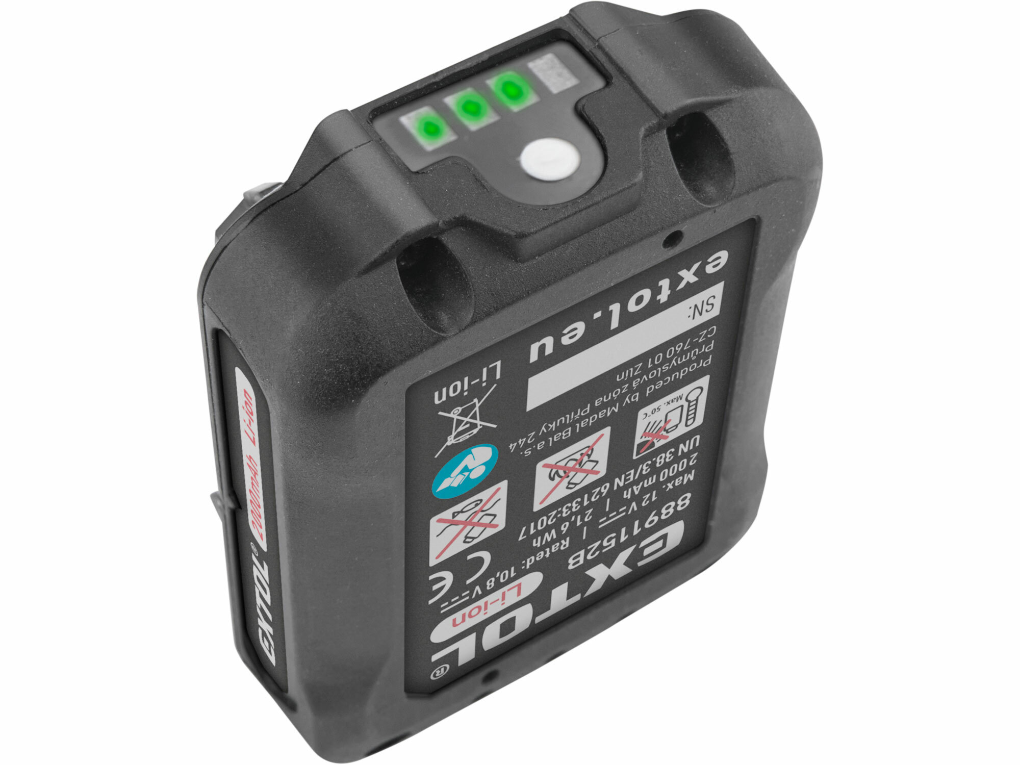 EXTOL PREMIUM 8891152B Akumulátor, 12V/2Ah Li-ion, pre 8891152