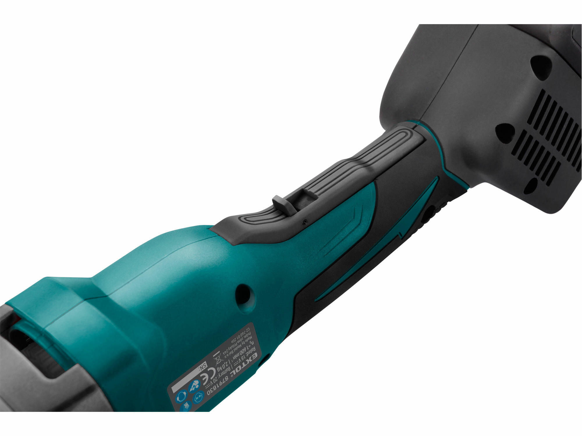 EXTOL INDUSTRIAL 8791830 Nožnice na plech vystrihovacie aku Share20V, 1x 2Ah, max. 2,5mm, bezuhlíkový motor