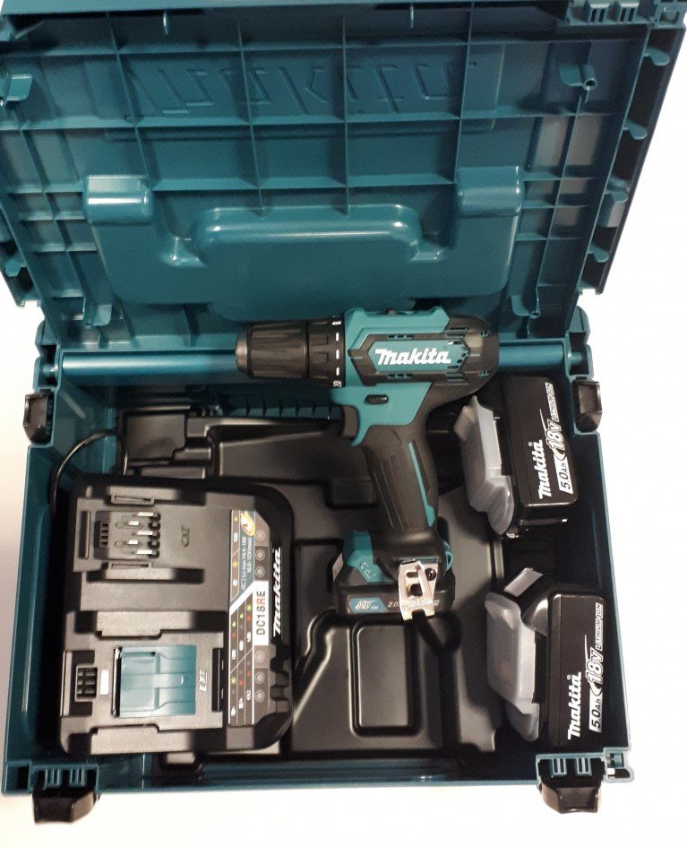 MAKITA DF333DNX10 aku skrutkovač 12V/1x2Ah, systainer + 2x batérie BL1850B 18V 5 Ah