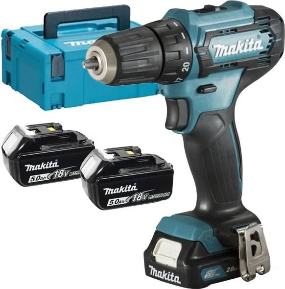 MAKITA DF333DNX10 aku skrutkovač 12V/1x2Ah, systainer + 2x batérie BL1850B 18V 5 Ah
