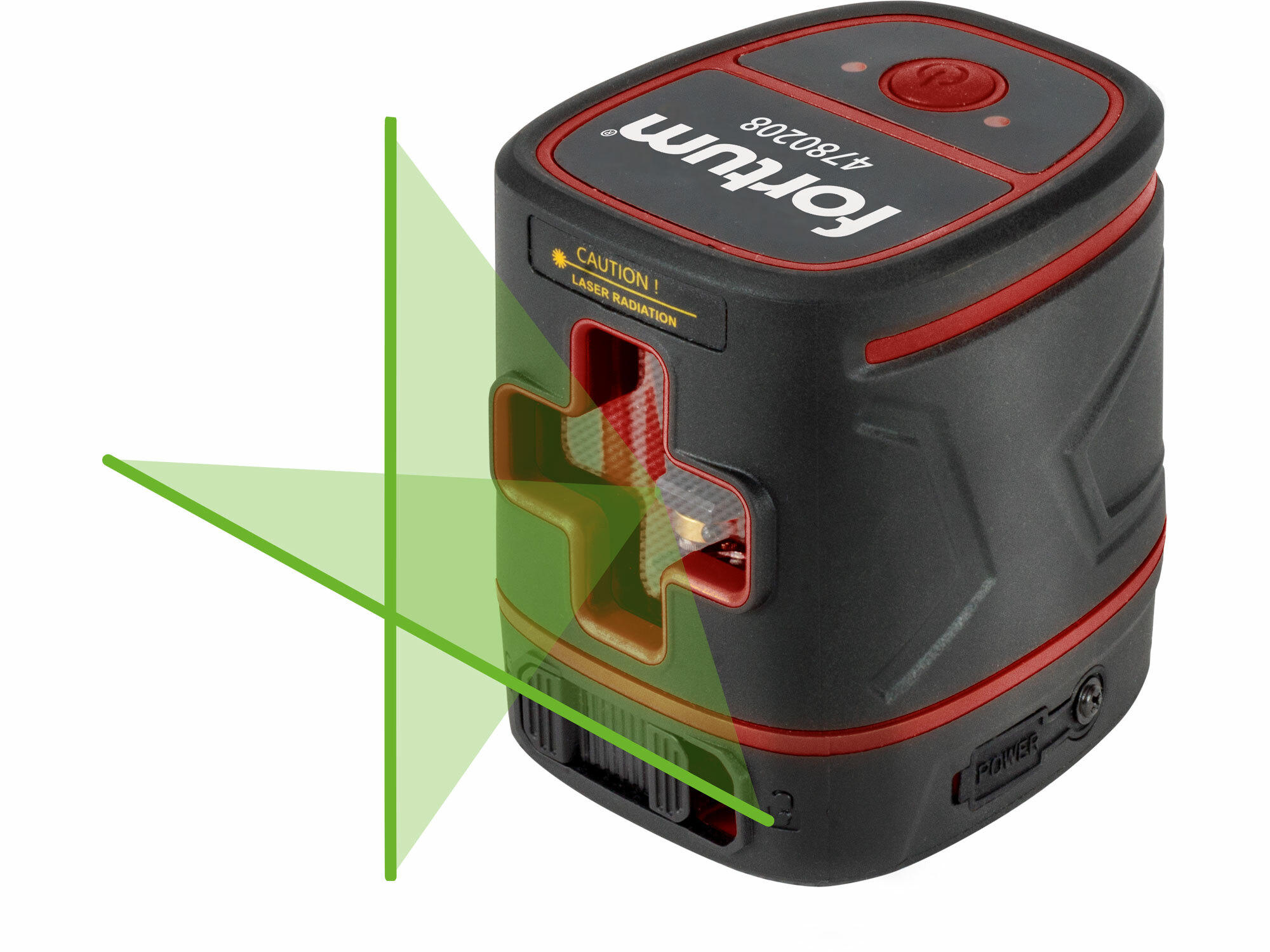 FORTUM 4780208 Laser líniový, krížový samonivelačný, zelený, 1H1V, Li-ion akumulátor