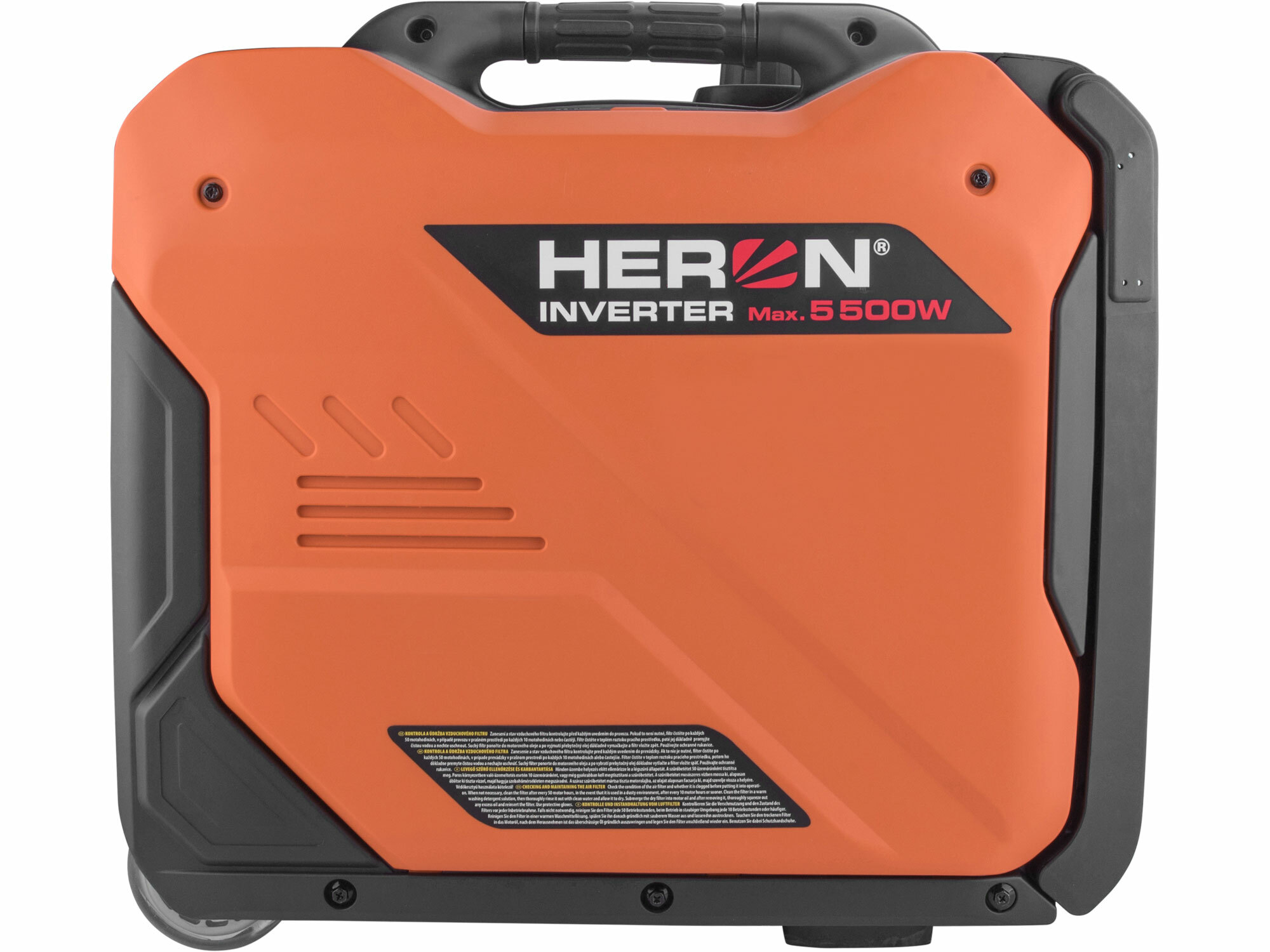 HERON 8896227 – Tichá invertorová elektrocentrála 5,5 kW, benzínová, 1F, elektrický štart + diaľkové ovládanie
