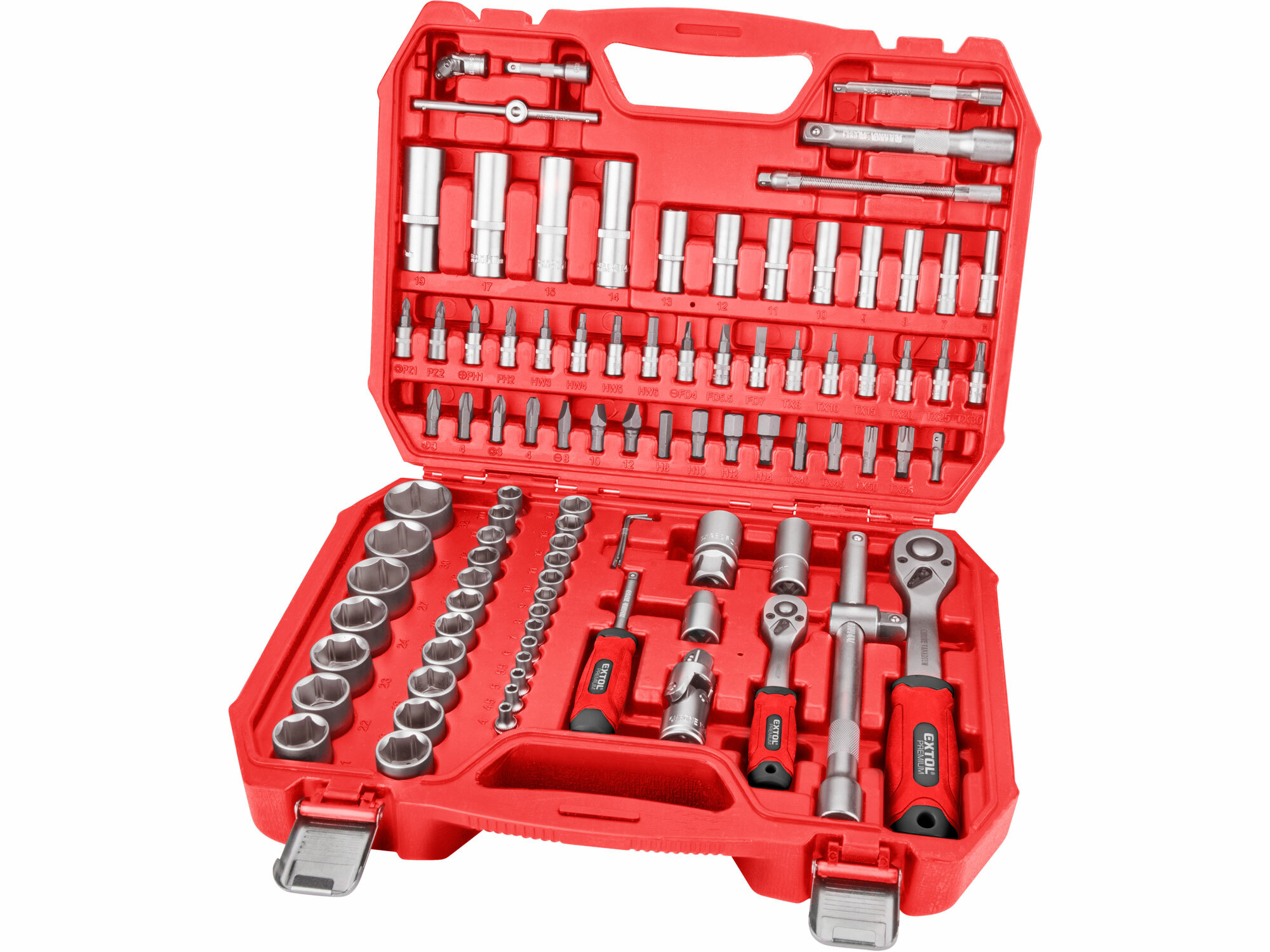 EXTOL PREMIUM 8818337 Sada nástrčných a zástrčných kľúčov, 1/4", 1/2", 94ks