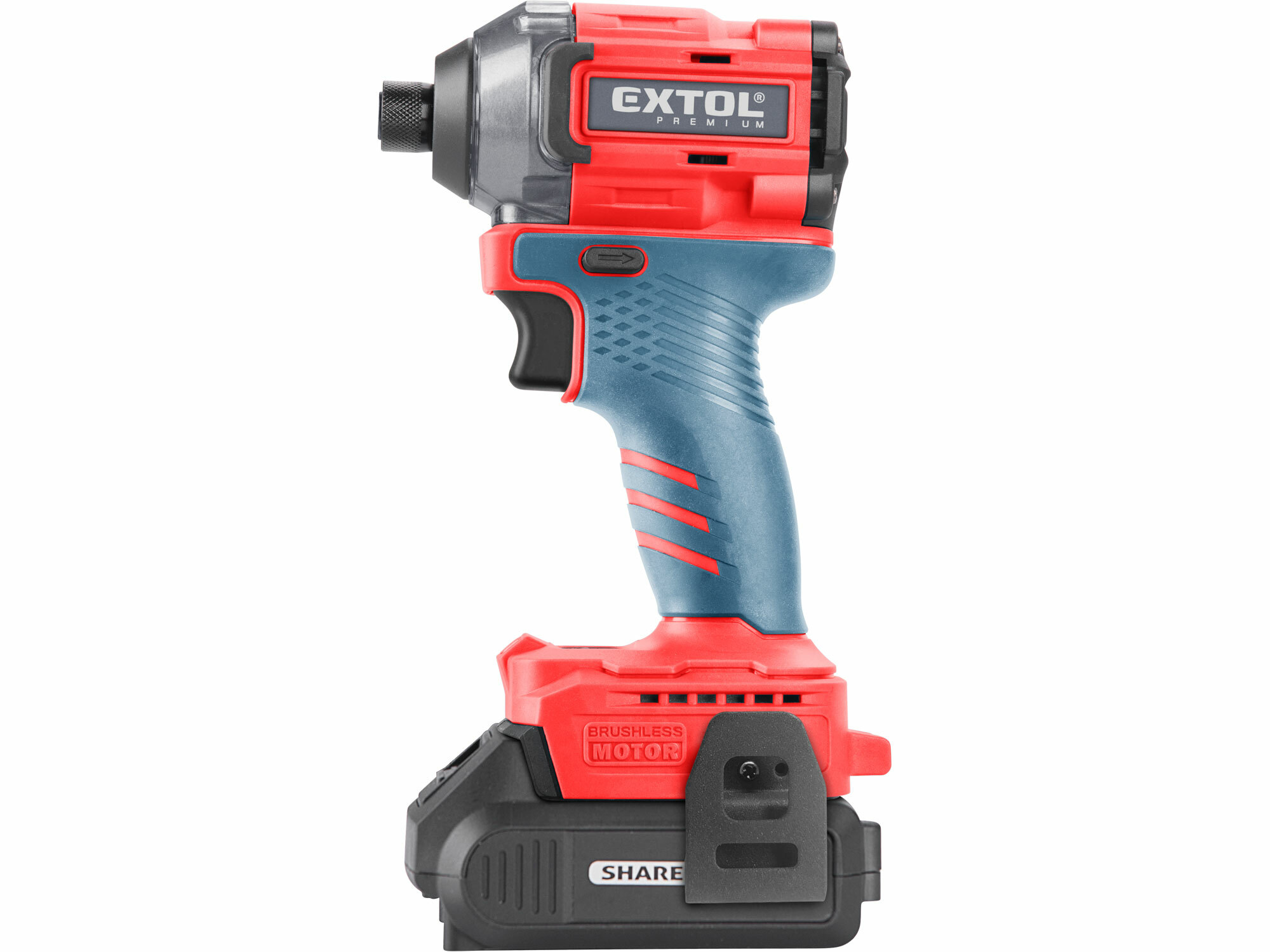 EXTOL PREMIUM 8891814 Uťahovač rázový aku Share20V, 1x 2Ah, 1/4" šesťhran na bity, 230Nm, bezuhlíkový motor