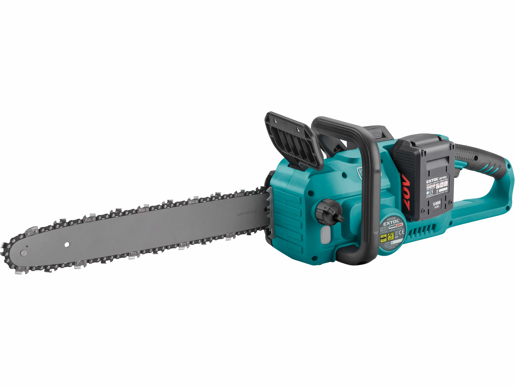 EXTOL INDUSTRIAL 8791920 Píla reťazová Share20V, 2x 4Ah, čepeľ 455mm, bezuhlíkový motor