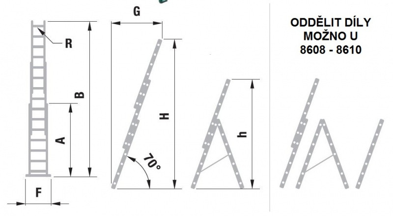 Alve Forte 3 x 10 priečok 695 cm 8610