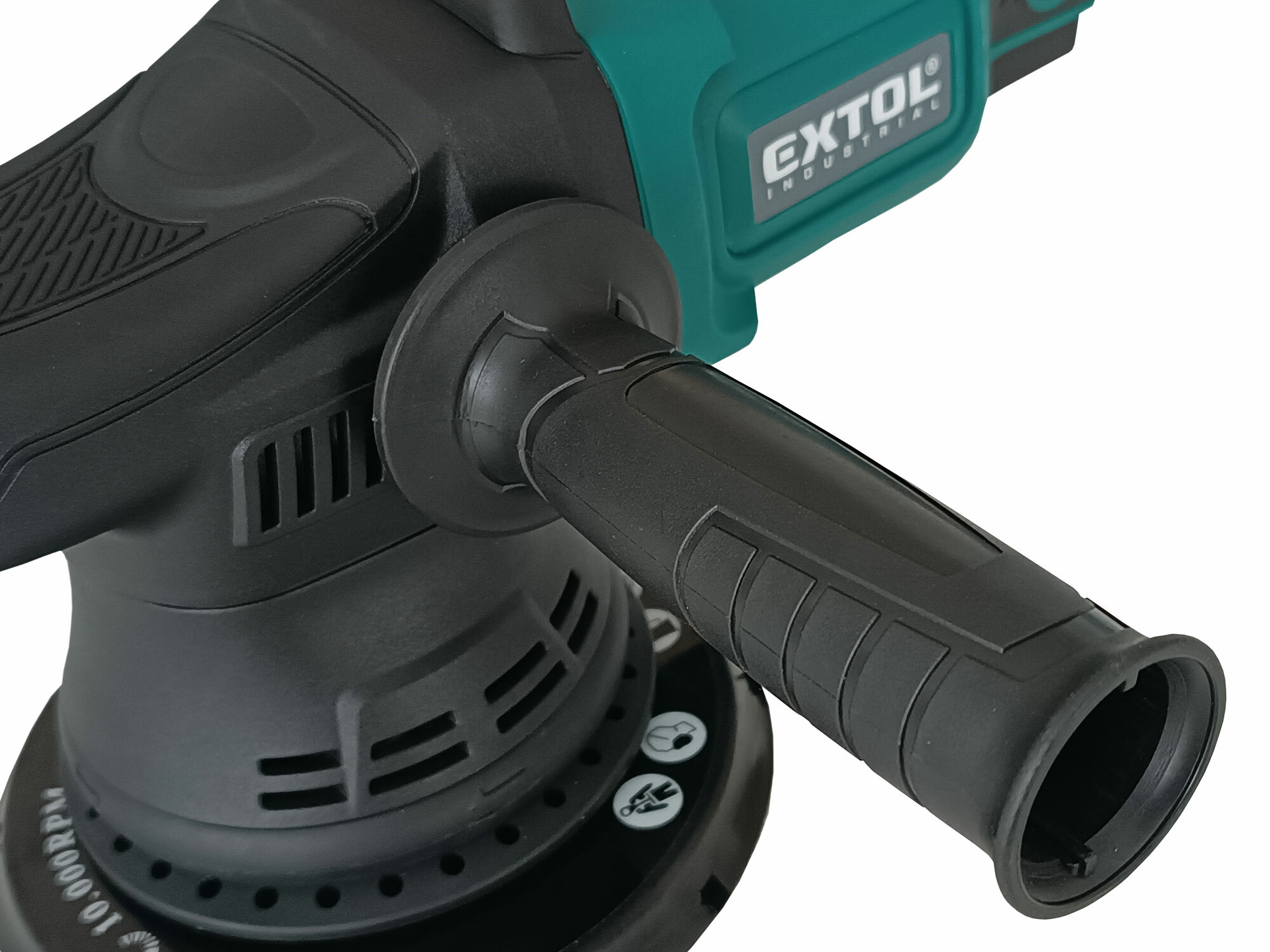 EXTOL INDUSTRIAL 8791845 Leštička orbitálna excentrická Share20V, bez aku a nabíjačky, 150mm, suchý zips