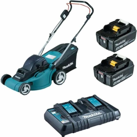 Makita DLM382PM2 Aku kosačka 2 x 18V LXT (38 cm) + 2x 4,0Ah batéria a dvojnabíjačka