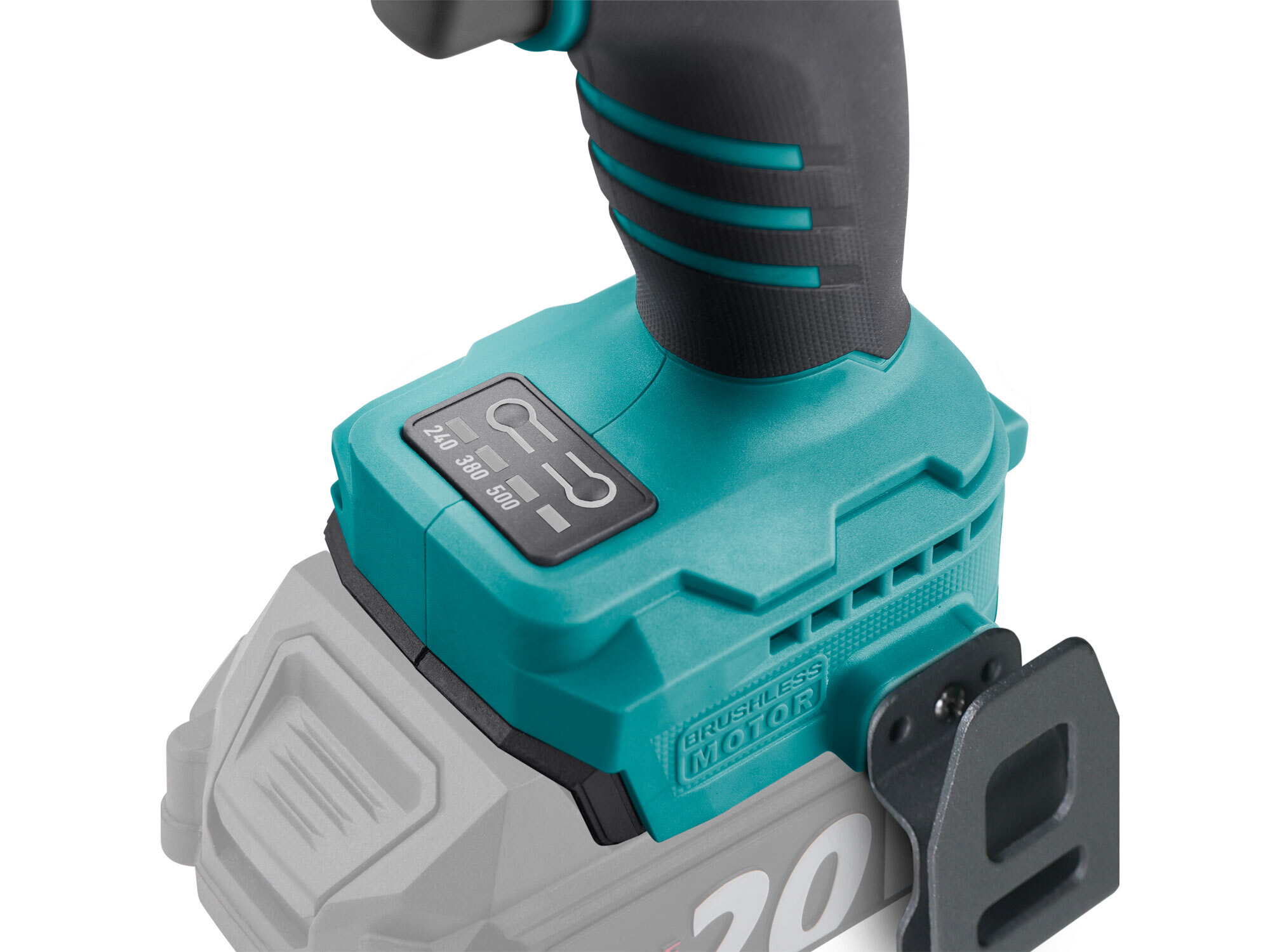 EXTOL INDUSTRIAL 8791815 Uťahovač rázový aku Share20V, 1/2", bez aku, 500Nm, bezuhlíkový motor