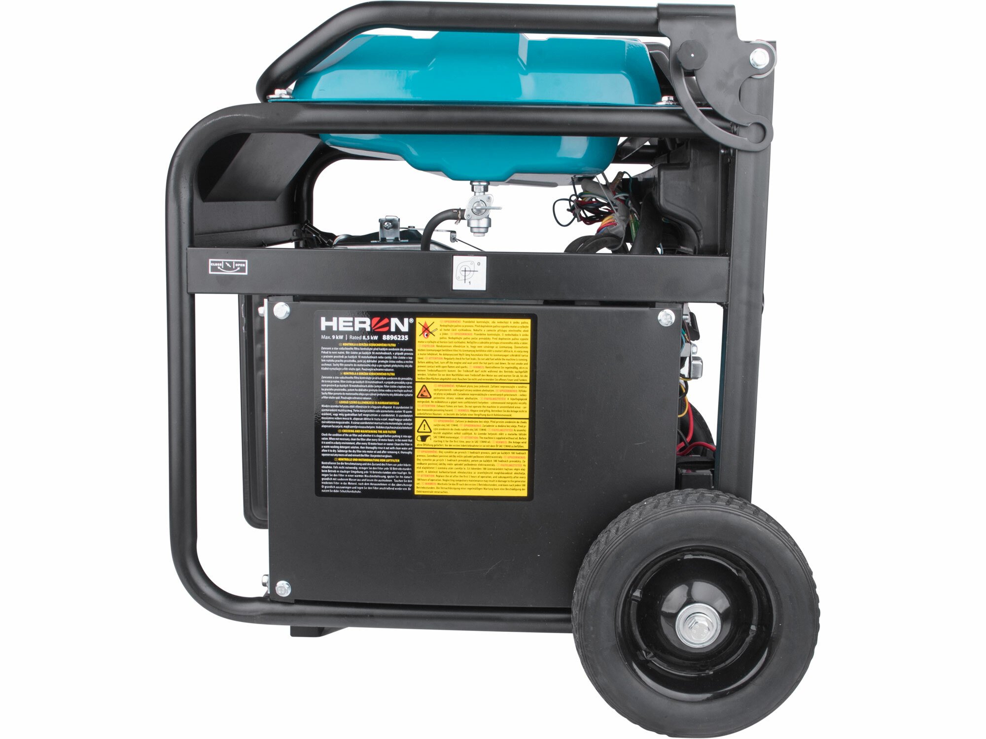 HERON 8896235 Elektrocentrála invertorová rámová 3F, 9kW, diaľkové ovládanie, podvozok