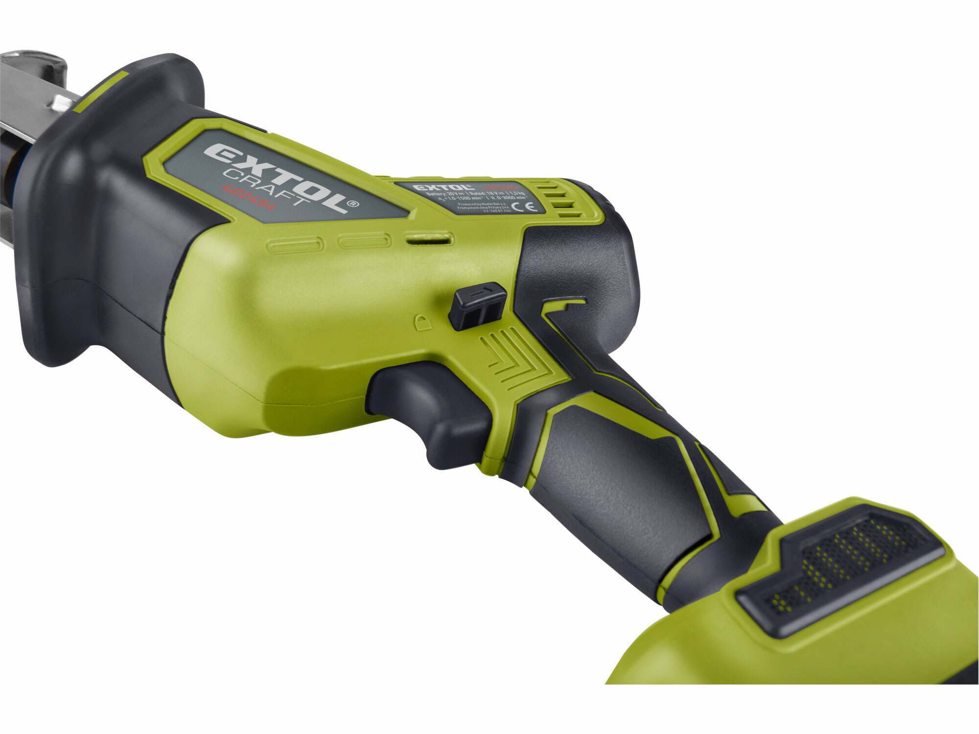 EXTOL CRAFT 402454 Píla chvostová akumulátorová bezuhlíková, 20V, 1x 2Ah Li-ion, 2A nabíjačka, kmit 22mm