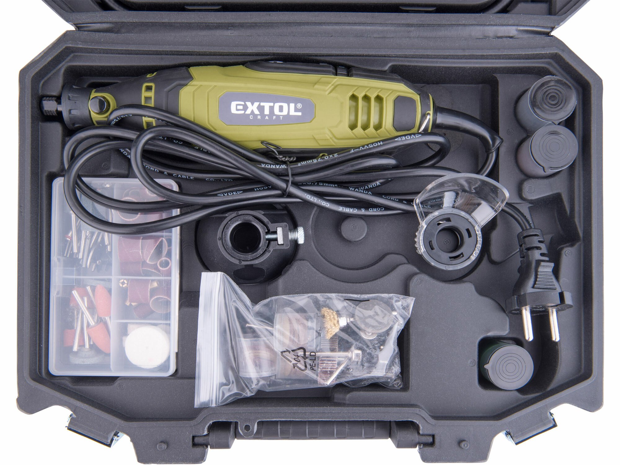 EXTOL CRAFT 404117 Brúska priama, 135W, 210ks príslušenstva, kufor