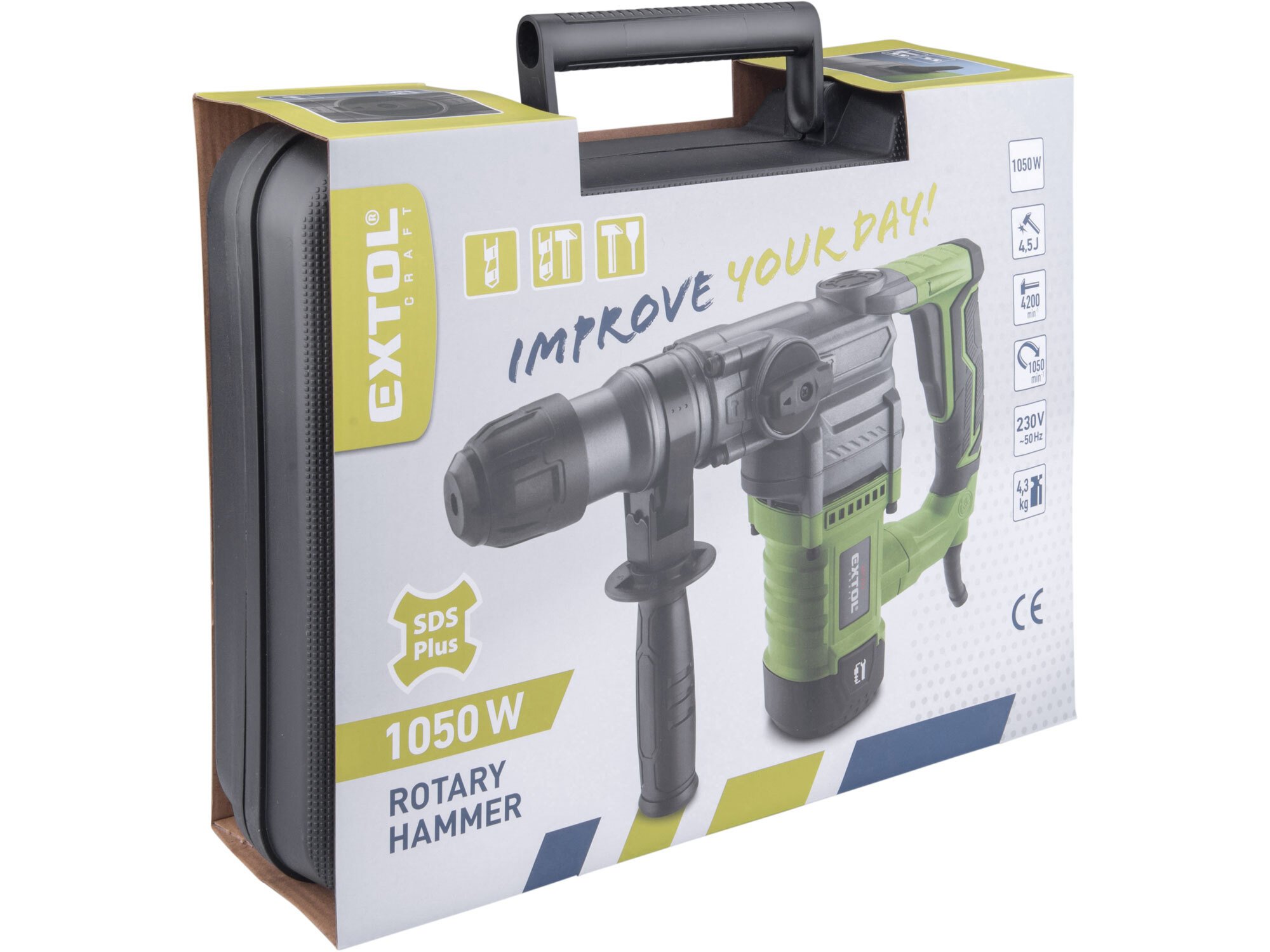 EXTOL CRAFT 401233 Kladivo vŕtacie a sekacie, SDS-plus, 1050W, 4,5J, kufor