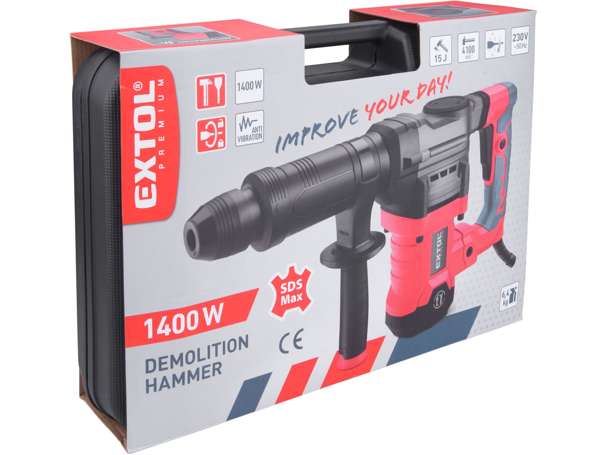 EXTOL PREMIUM 8890301 Kladivo sekacie, SDS-max, príkon 1400W, energia úderu 15J