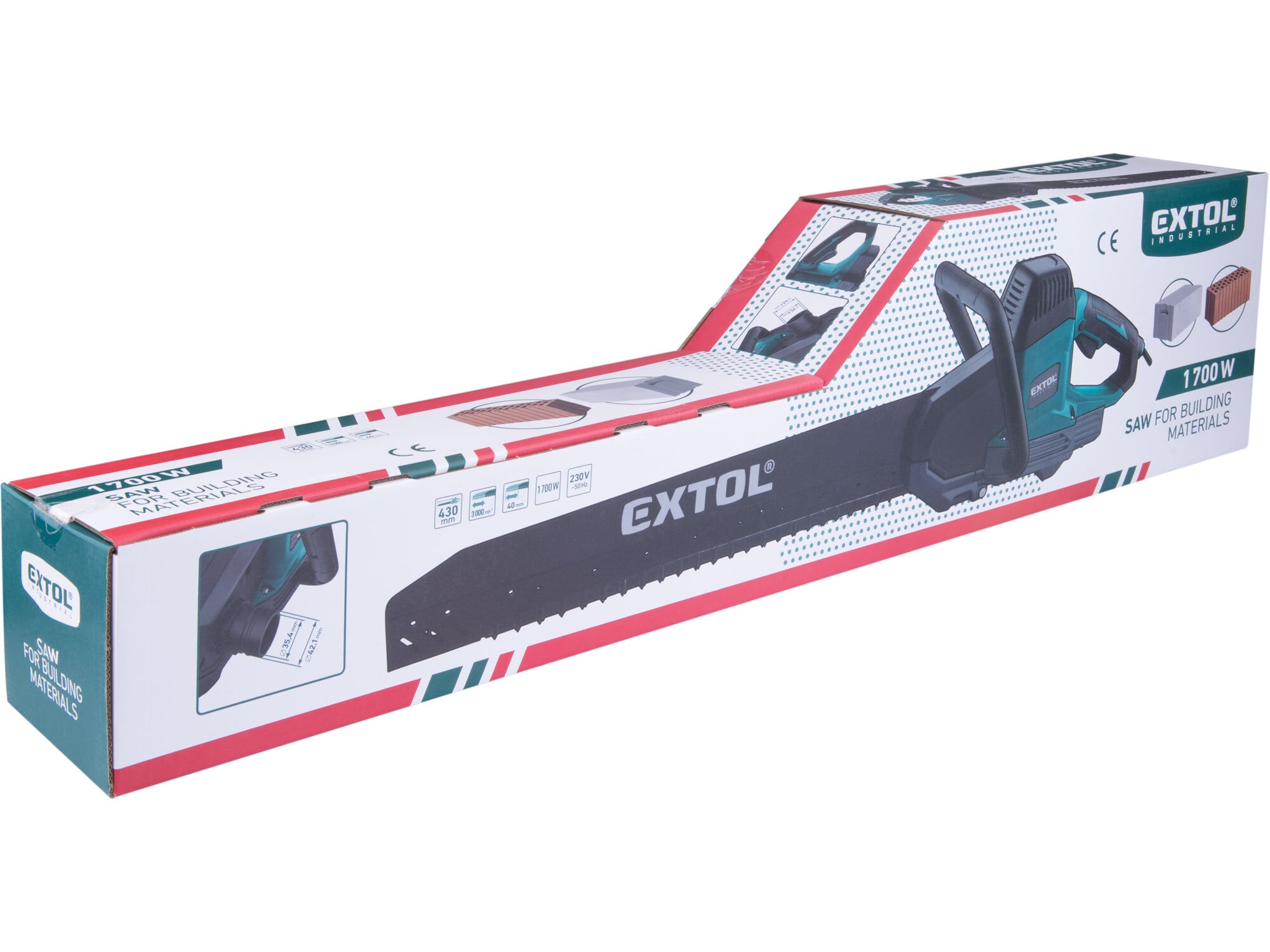 EXTOL INDUSTRIAL 8793110 Píla na stavebné materiály, 1700W, 430mm, 3000ot/min