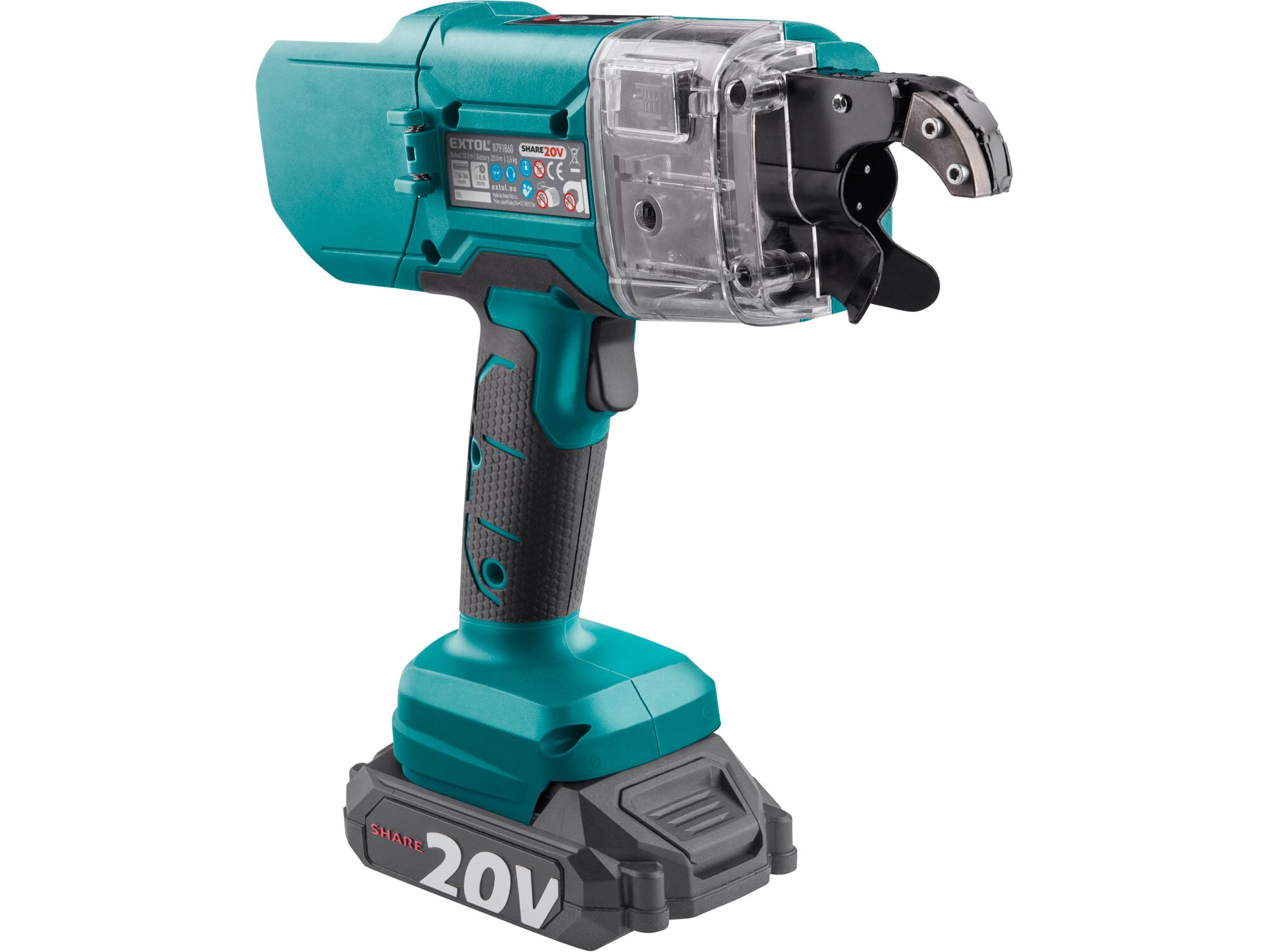 EXTOL INDUSTRIAL 8791860 Viazač armatúr aku Share20V, 1x 2Ah, drôt 0,8mm, oko 8-34mm, bezuhlíkový motor