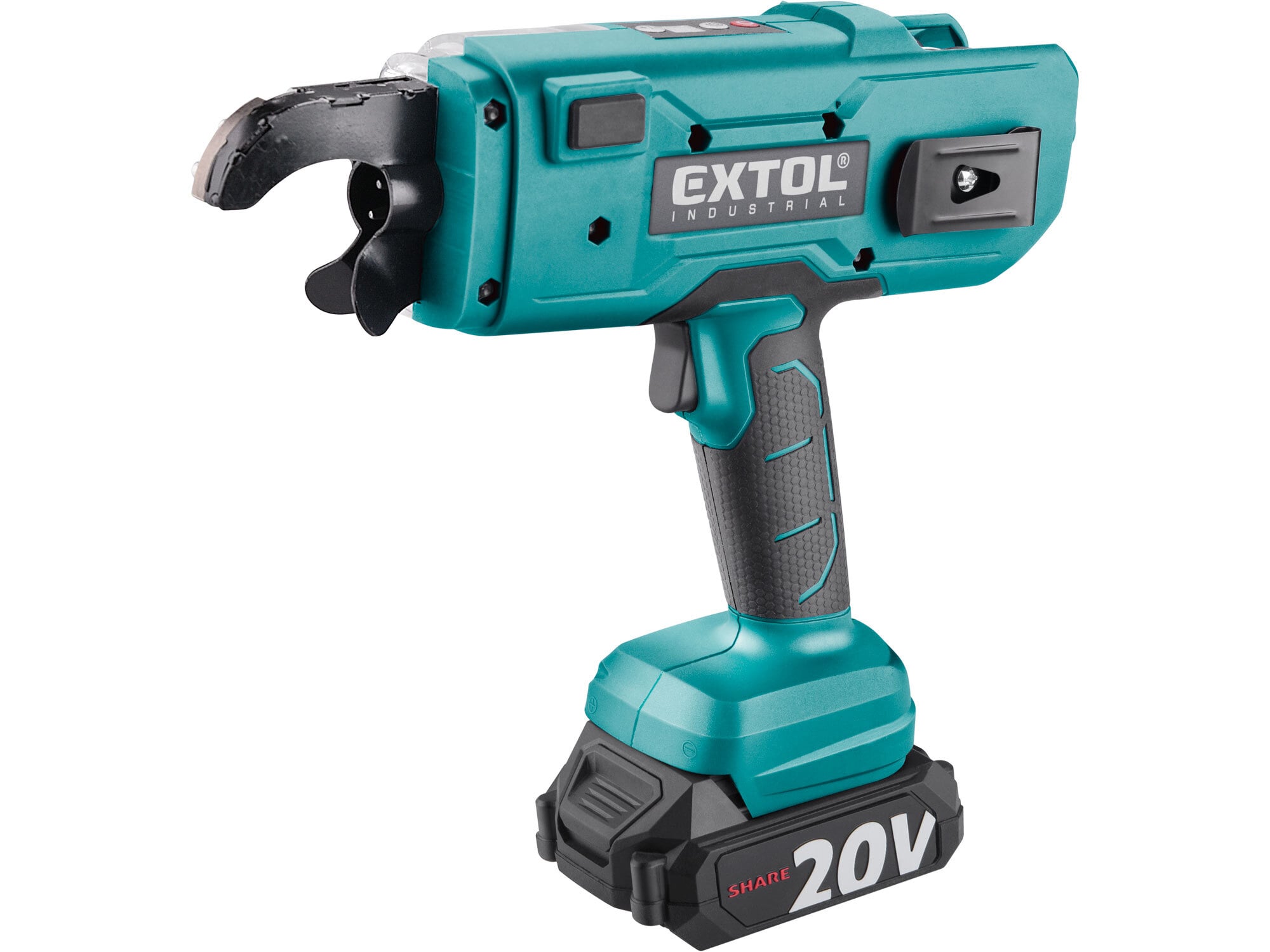 EXTOL INDUSTRIAL 8791860 Viazač armatúr aku Share20V, 1x 2Ah, drôt 0,8mm, oko 8-34mm, bezuhlíkový motor