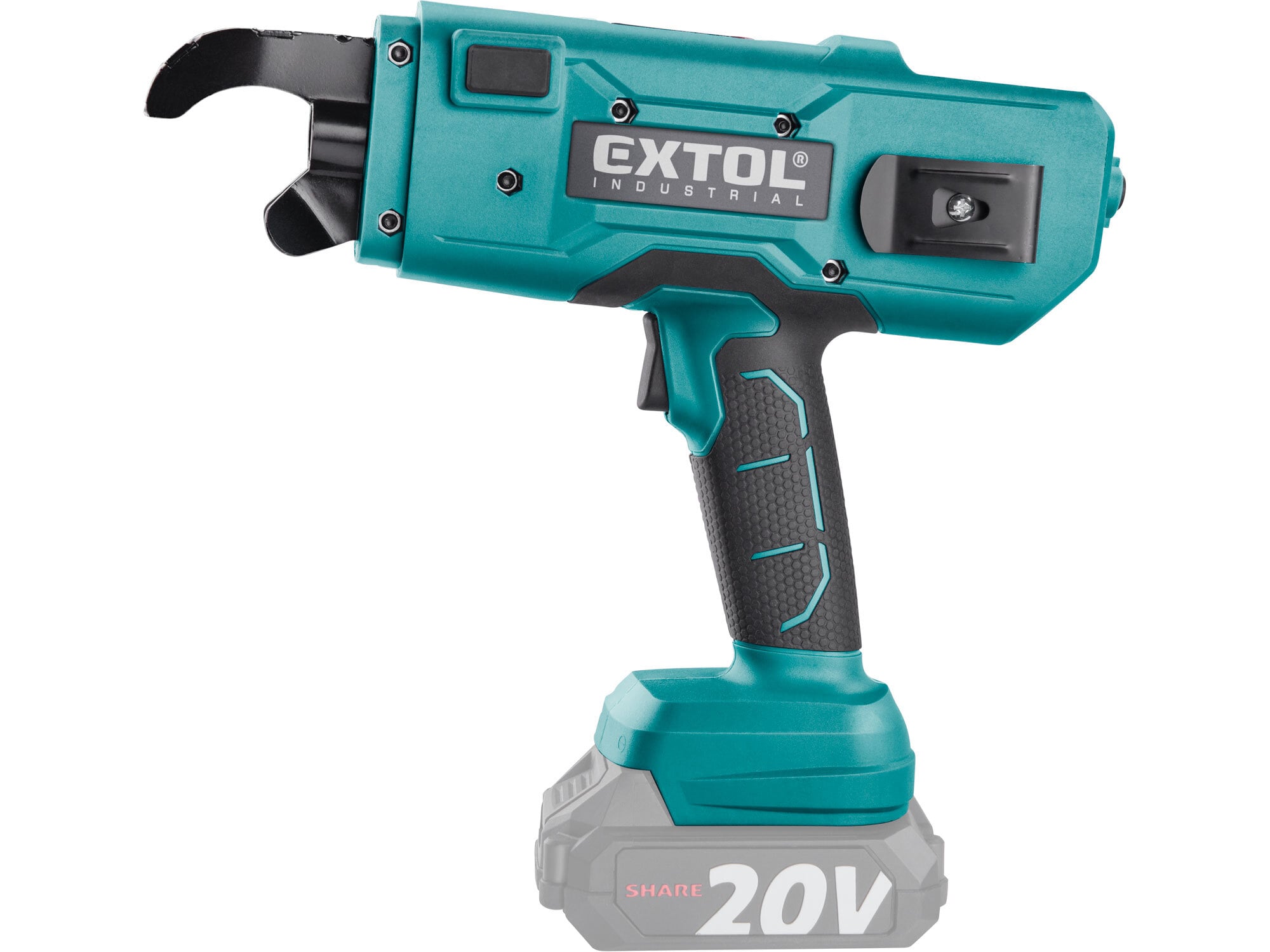 EXTOL INDUSTRIAL 8791861 Viazač armatúr aku Share20V, bez aku, drôt 0,8mm, oko 8-34mm, bezuhlíkový motor