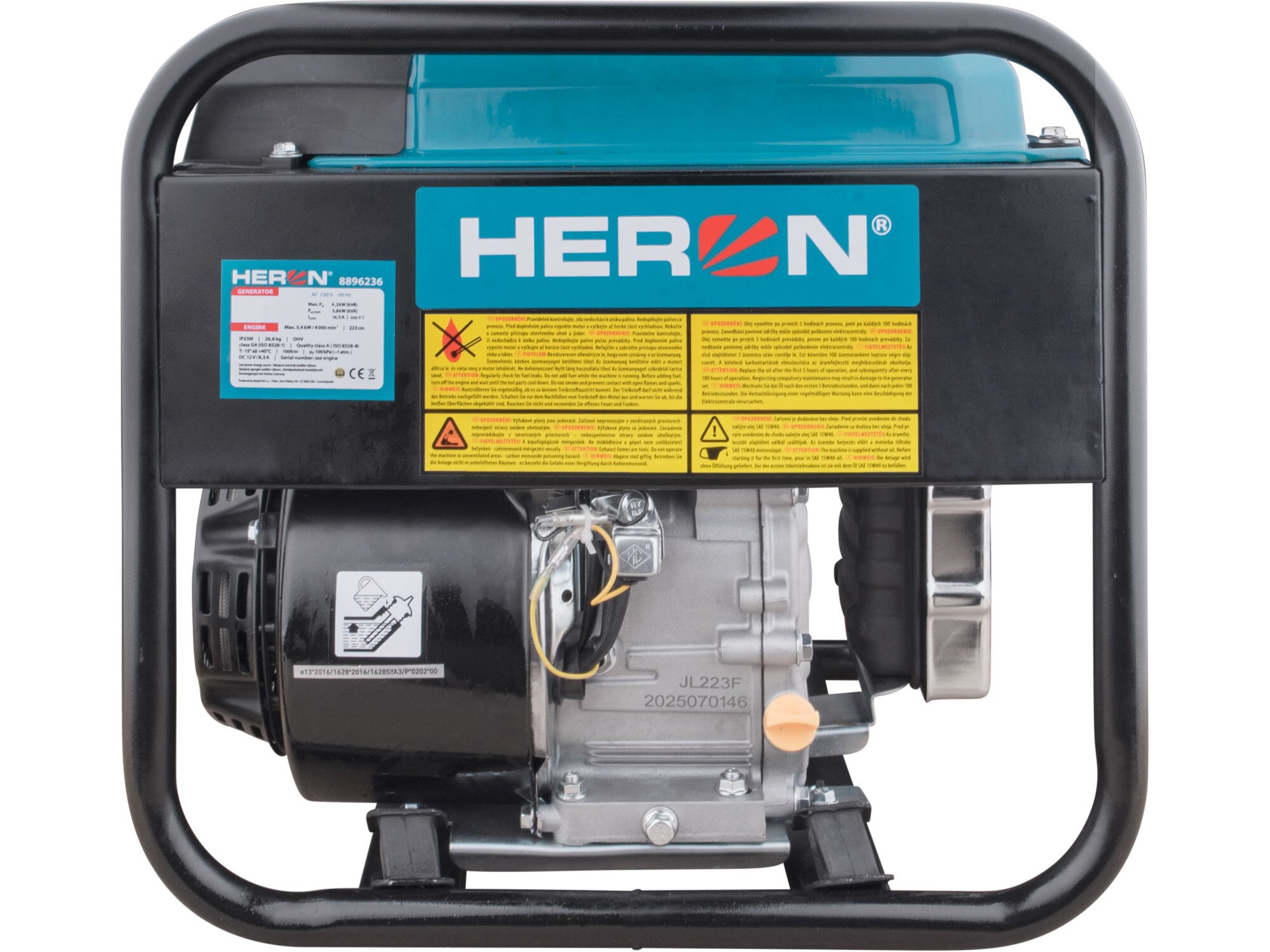 HERON 8896236 Elektrocentrála digitálna invertorová 1F, 3,7kW, 7,5HP, ručný štart