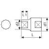 Hlavica 1/4" 1/4" 12-hranná E113742