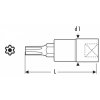 Hlavica 1/4" TT8 zástrčná Torx s otvorom E030142