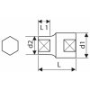 Hlavica 3/8" 6 mm 6-hranná E030935