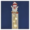 LED dekorácia drevená – snehuliak, 46 cm, 2x AA, vnútorná, teplá biela, časovač