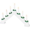 Svietnik MagicHome Vianoce, 7x LED teplá biela, biely, 2xAA, interiér, 39x4,5x29 cm
