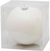 Guľa MagicHome Vianoce, 1 ks, biela, glitrovaná, na vianočný stromček, 15 cm