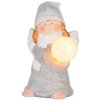 Postavička MagicHome Vianoce, Anjel so snehovou guľou, LED, terakota, 13,5x13x20 cm