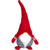 Postavička MagicHome Vianoce, Škriatok s krátkymi nohami, látkový, červeno-sivý, 15x9x33 cm