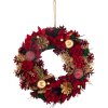 Veniec MagicHome Vianoce, závesný, červeno-zlatý, 30 cm
