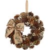 Veniec MagicHome Vianoce, prírodný, závesný, s mašľou, 30 cm