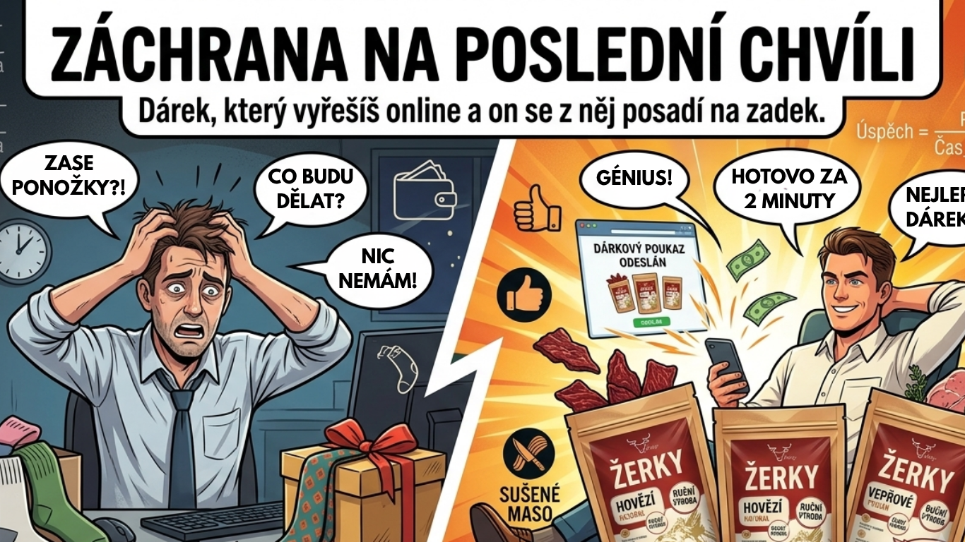 ZÁCHRANA NA POSLEDNÍ CHVÍLI: Dárek, který vyřešíš online a on se z něj posadí na zadek