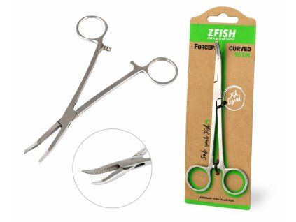 ZFISH Pean Zahnutý Forceps Curved (Velikost 10cm)