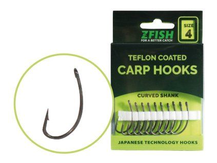 Zfish Teflonové Háčky Curved Shank (Velikost Háčku 4)