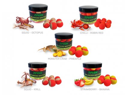 ZFISH Vyvážené Boilies Balanced Wafters 16mm (Příchuť Squid-Krill)