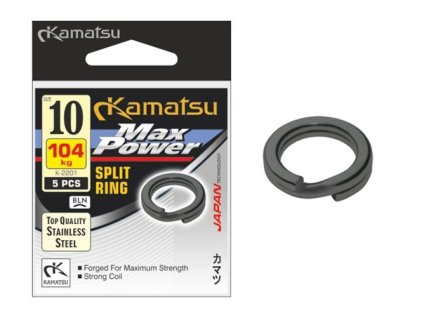 Kamatsu MAX POWER SPLIT RING-BLACK- balení po 5ks. MADE IN JAPAN