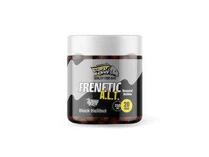 Dipovaný boilies Carp Only Frenetic A.L.T. 20 mm 250 ml (Varianta Frenetic A.L.T. Boosted Boilies Black Halibut 20 mm 250 ml)