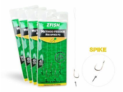 ZFISH Návazec Method Feeder Rig Spike FC 5 ks (Velikost Háčku 4)