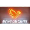 sg neon light jaw logo on