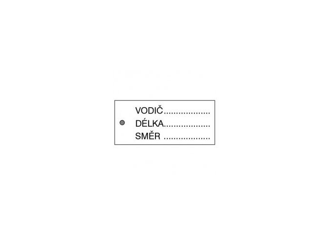 Tabulka č. 29 - vodič, délka, směr