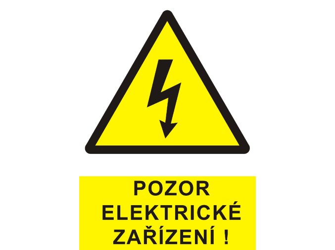 Samolepka 0101 A8 F Pozor elektrické zařízení!