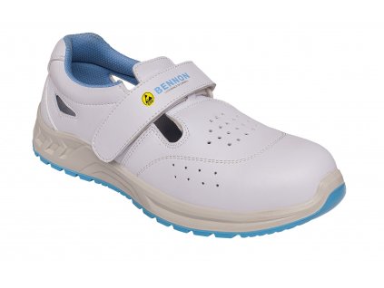 0675020110 BENNON WHITE 01 ESD SANDAL 09 + LOGO